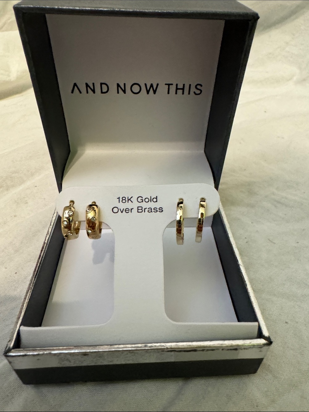 And Now This 18K Gold Over Brass Small Hoop Earrings - Gold